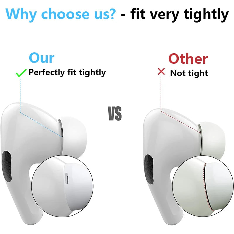 KUTOU 4 Pairs Liquid Silicone Ear Tips for Airpods Pro 1 2 Noise Reduction Pad Earplugs Ear Caps Comes with Cleaning Pen