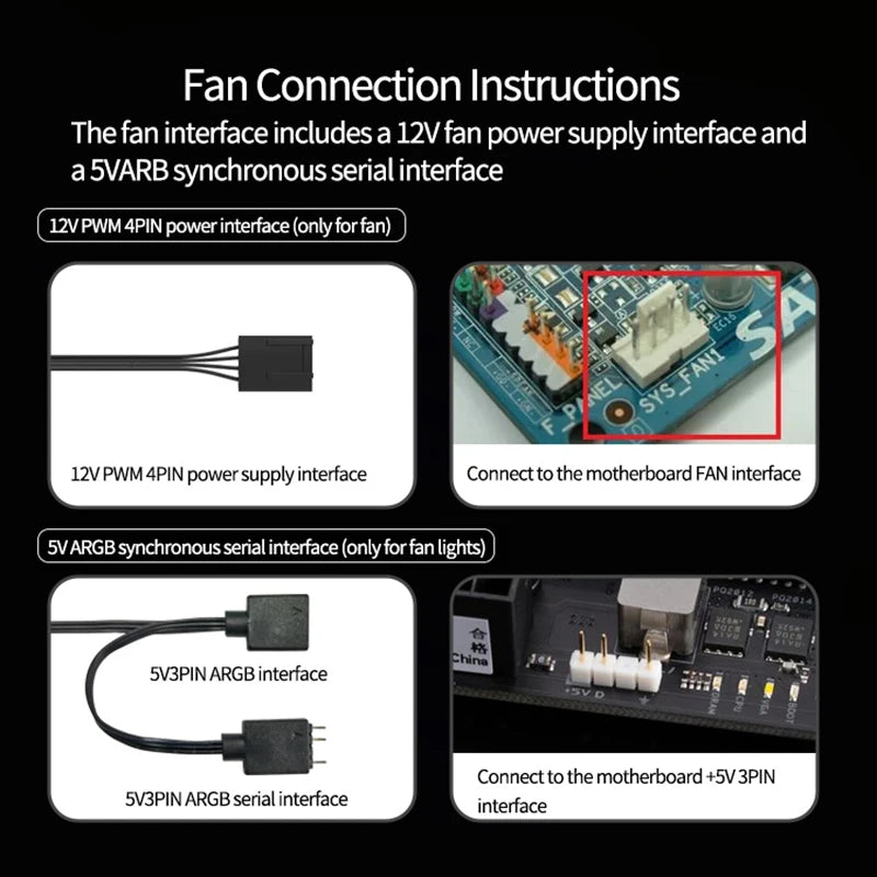 TEUCER FD200 200mm ARGB Computer Case Fan 5V 3PIN LED Cooling Fans Desktop PC Case Accessories