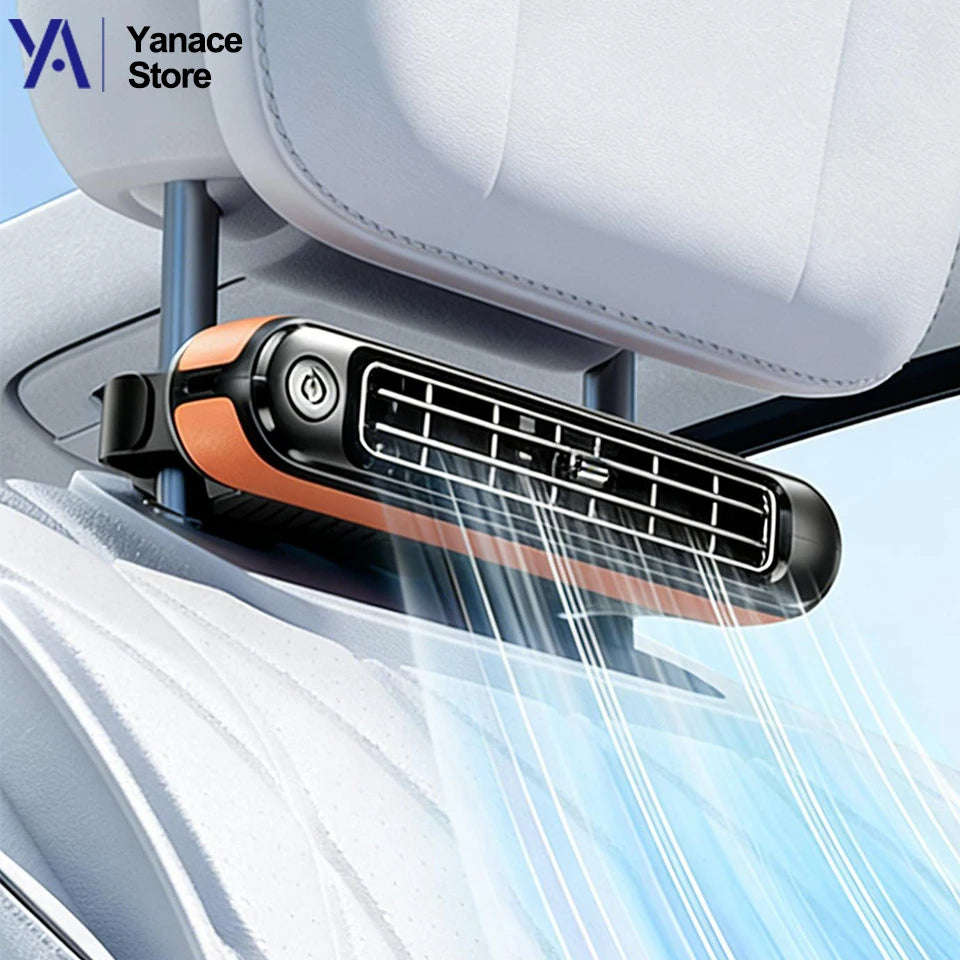 Car Seat Backrest Cooling Fan 3 Speed Adjustable USB Charged Independent Switch Reversible Mount Cool  Air for Rear Seats Fan