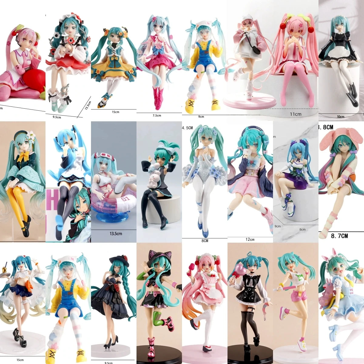 Anime Figure Wedding Dress Action Figures Kawaii Swimsuit Vocaloid PVC Collectible Model Toys Girl Gift