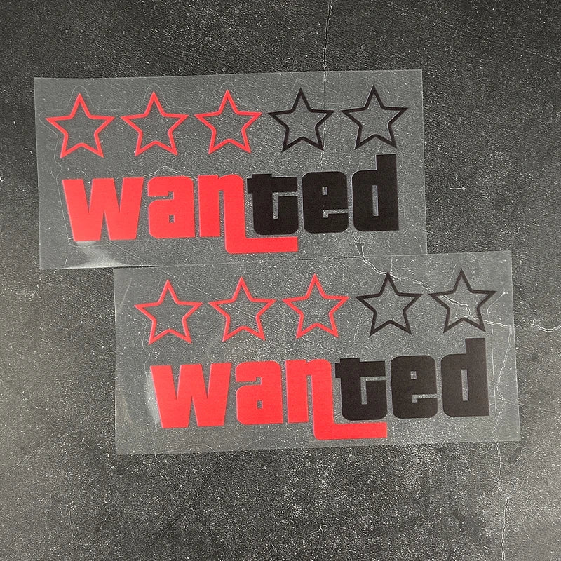 Pentagram Wanted Motorcycle Stickers Waterproof DIY Motorbike Fuel Tank Helmet Box Car Window Trunk Body Durable Vinyl Decals