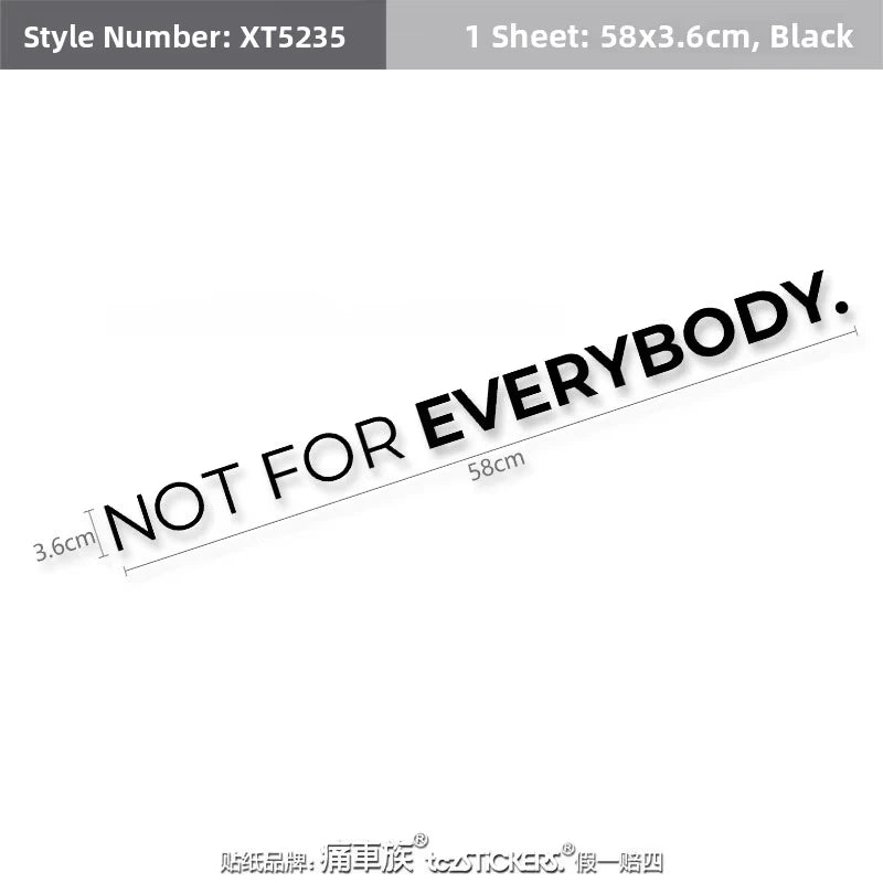 Car Door Stickers Not For Everybody Personalized Tuning Graphics JDM Stickers Car Racing Style Decals Car Exterior Decoration