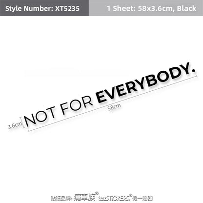 Car Door Stickers Not For Everybody Personalized Tuning Graphics JDM Stickers Car Racing Style Decals Car Exterior Decoration