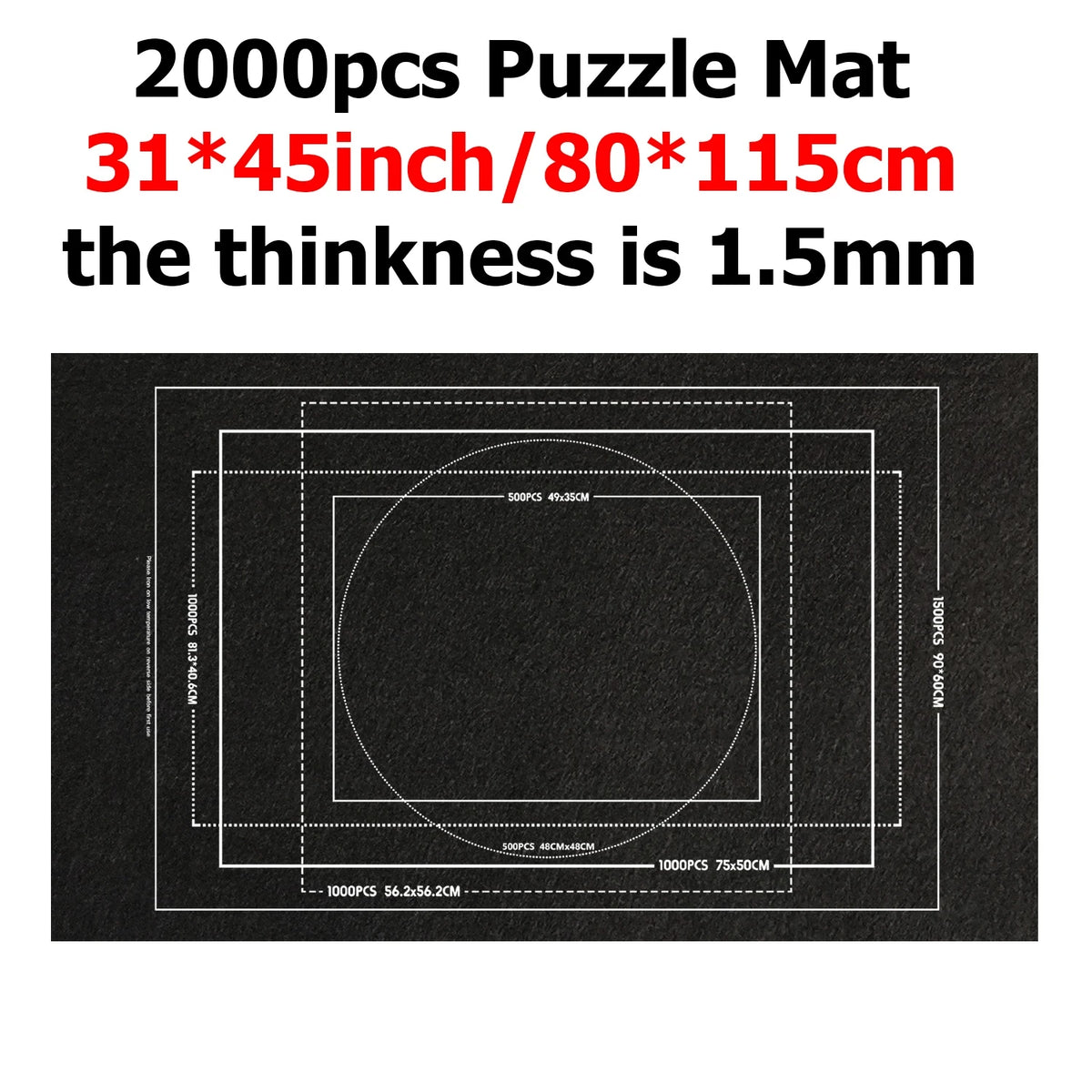 1000~3000pcs Puzzle Storage Mat Roll Up Children Developmental Game Parent-child Interaction Portable Travel-Friendly Bag TMZ