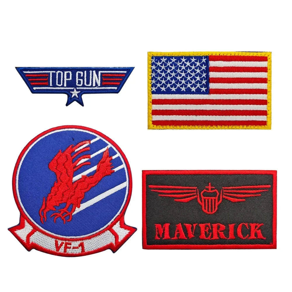 Top Gun Tomcat Chapter American Navy Air VF-1 Pilot Armband ironing Embroidery Patch for on sew Clothes Badge Sticker
