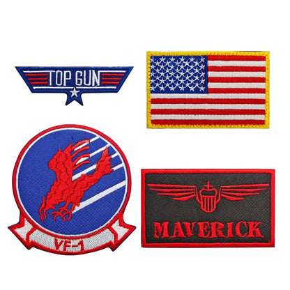 Top Gun Tomcat Chapter American Navy Air VF-1 Pilot Armband ironing Embroidery Patch for on sew Clothes Badge Sticker