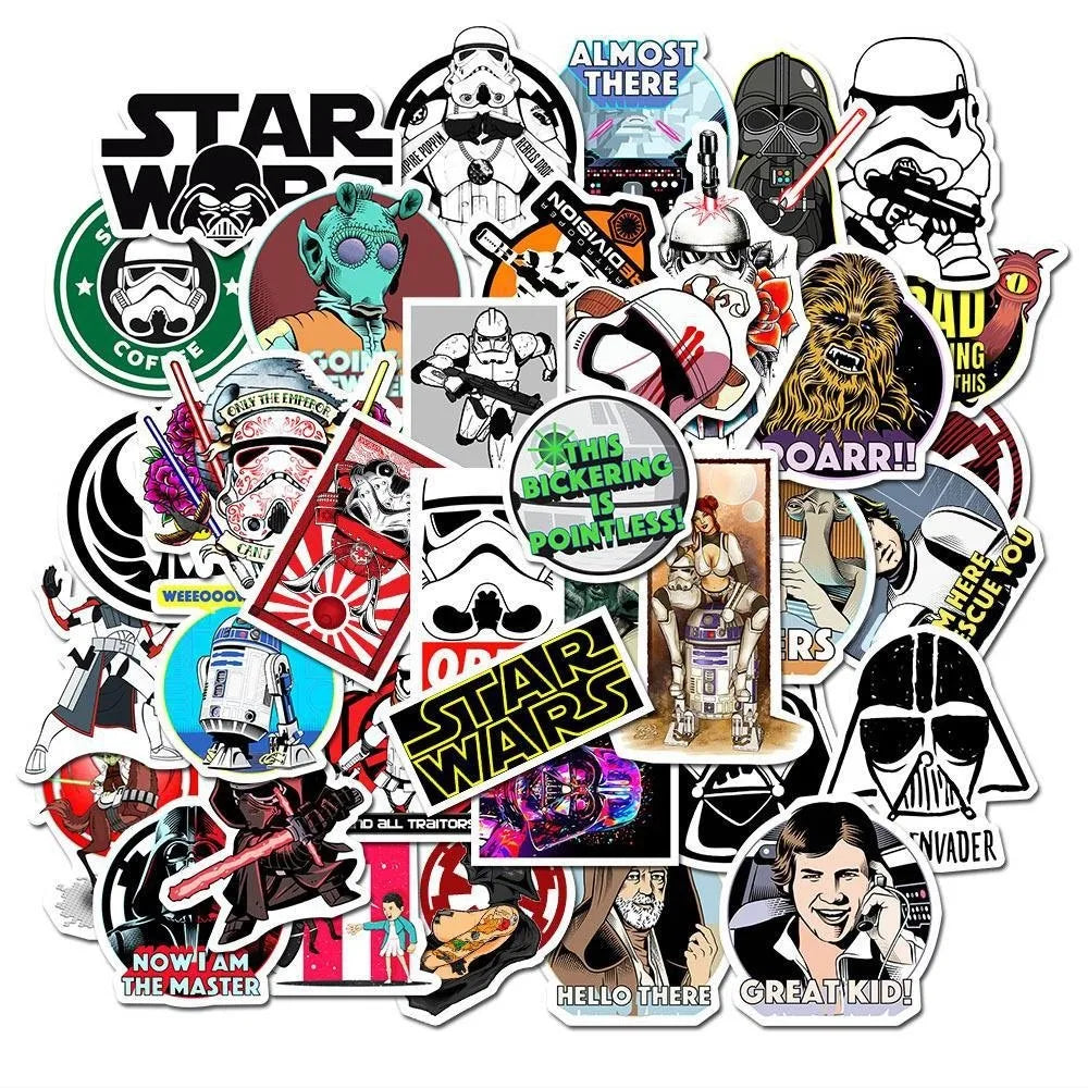 Star Wars 50 PCS Cartoon Sticker DIY Diary Laptop Luggage Skateboard Graffiti Decals Fun for Kid Toys BirthdayGift