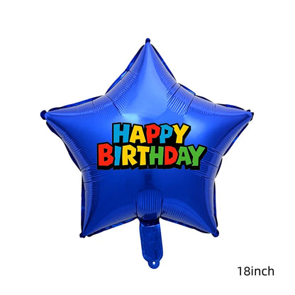 Red Blue Green Yellow Mushroom Star Balloons for Cartoon Video Game Super Bros Balloon Birthday Inspired Party Decoration
