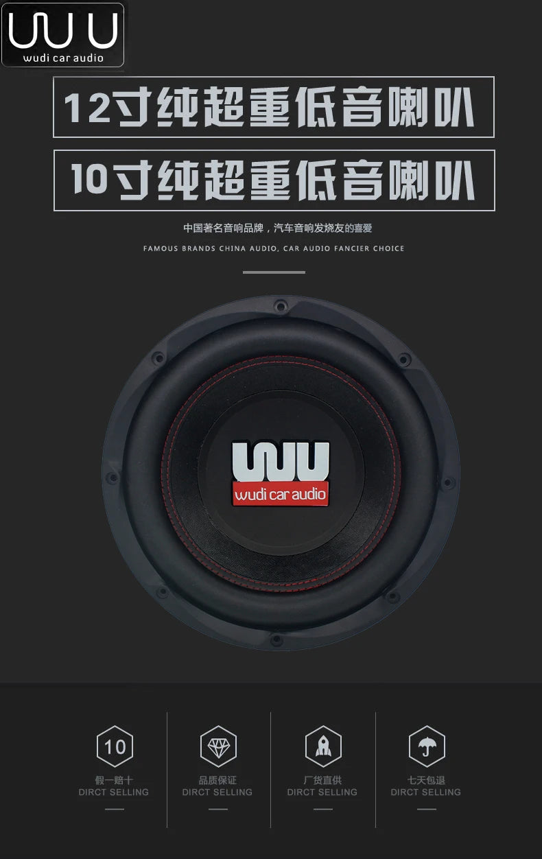 car subwoofer 10 inch 12 inch subwoofer shocking dual magnetic dual voice coil passive bass