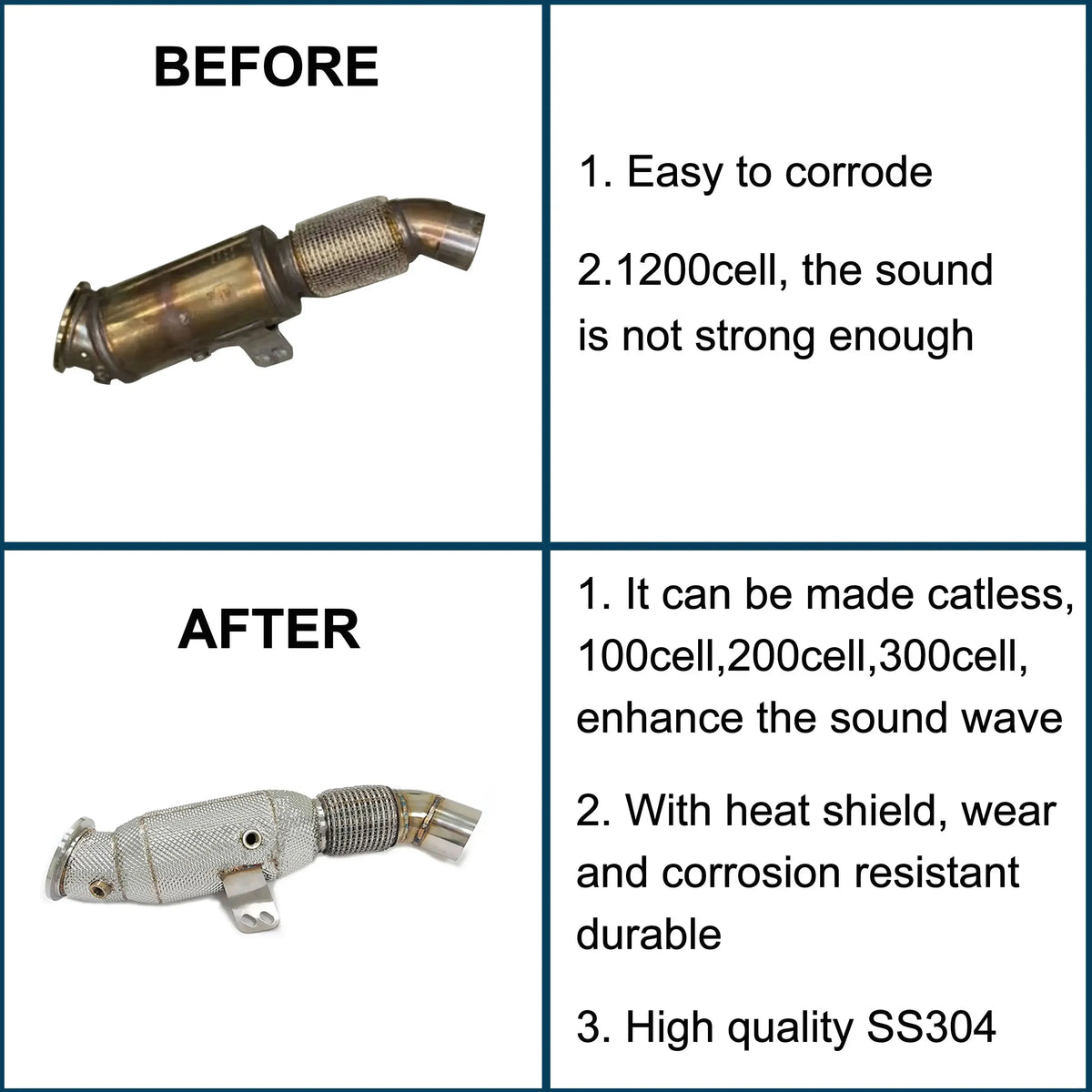 CBNT Exhaust Systems for BMW M240i G42 M340i G20 M440i for Toyota Supra A90 B58 3.0T Mid Pipe & Downpipe Exhaust Pipe