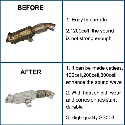 CBNT Exhaust Systems for BMW M240i G42 M340i G20 M440i for Toyota Supra A90 B58 3.0T Mid Pipe & Downpipe Exhaust Pipe