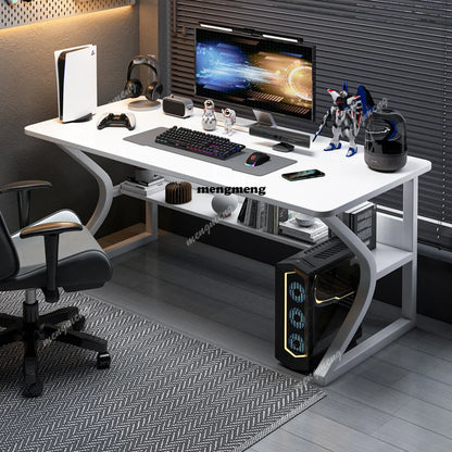 Study Modern Office Desk Computer Storage Shelves Design Minimalist Office Desk Bedroom Standing Escrivaninha Trendy Furniture