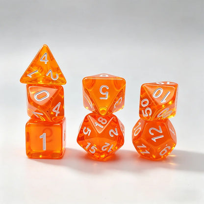 7 pcs Acrylic High-Grade Translucent Gemstone Green Polyhedral Board Game Dice, Classic and Beautiful, Dados