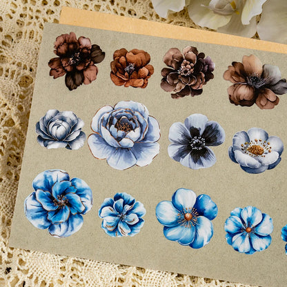 JIANQI 50mm*2m PET Plant Large petals tape Sticker Decorative collage Adhesive Diy Scrapbooking hand made Masking tape