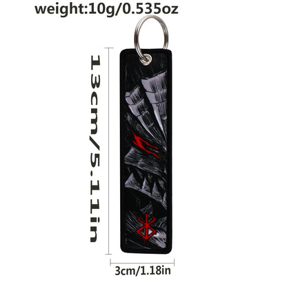 Japanese Anime Double Sided Embroidery Cartoon Keychain Car Backpack Key Ring Jewelry Accessories Gift