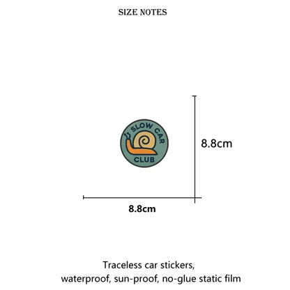 Snail Slow Car Club Windshield Static Sticker Can be attached to the inside of the glass JDM car and motorcycle stickers
