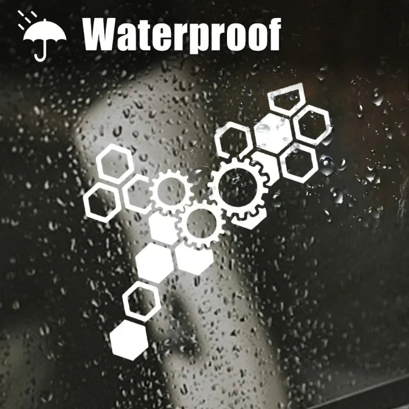 Reflective Honeycomb Hexagonal Car Sticker Motorcycle Electric Vehicle Modification Waterproof Honeycomb Gear Reflective Decal