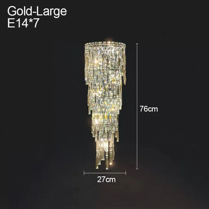 Hotel Lobby Modern Corridor Crystal Wall Lamp Bedroom Staircase Indoor Lighting Villa Duplex Living Room Background Decor Home