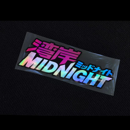 1PC MIDNIGHT JDM Laser Motorcycle Sticker Waterproof for Motorbike Front Fairing Side Panel Car Front Winddshield Vinyl Decal