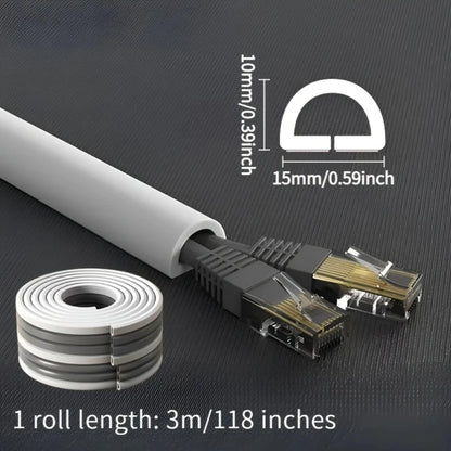 1PC 1/3M Self-Adhesive PVC Cable Management Strip Decorative Wire Protection Strip Suitable for Covering Wires on Walls Floors