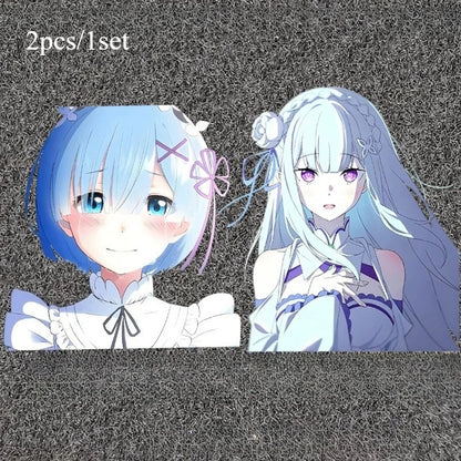 Emilia Re:Zero Anime Sticker, Waifu Vinyl Decal, Waterproof Decor for Motorcycle, Bicycle, Car, Laptop & Desktop