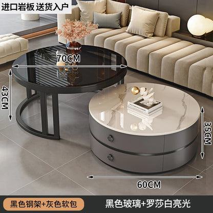 European Elegant Coffee Tables Multifunction Trendy Modern Minimalist Coffee Tables With Drawers Storage Mesa Centro Furniture
