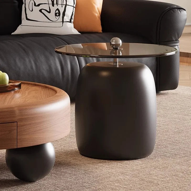 Round Wabi Sabi Coffee Table Glamour Classic Vintage Storage Coffee Table Aesthetic Modern Table Basse Living Room Furniture