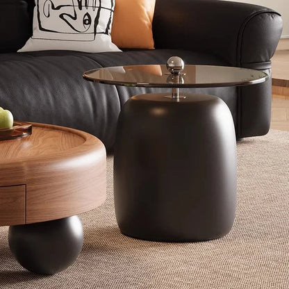 Round Wabi Sabi Coffee Table Glamour Classic Vintage Storage Coffee Table Aesthetic Modern Table Basse Living Room Furniture