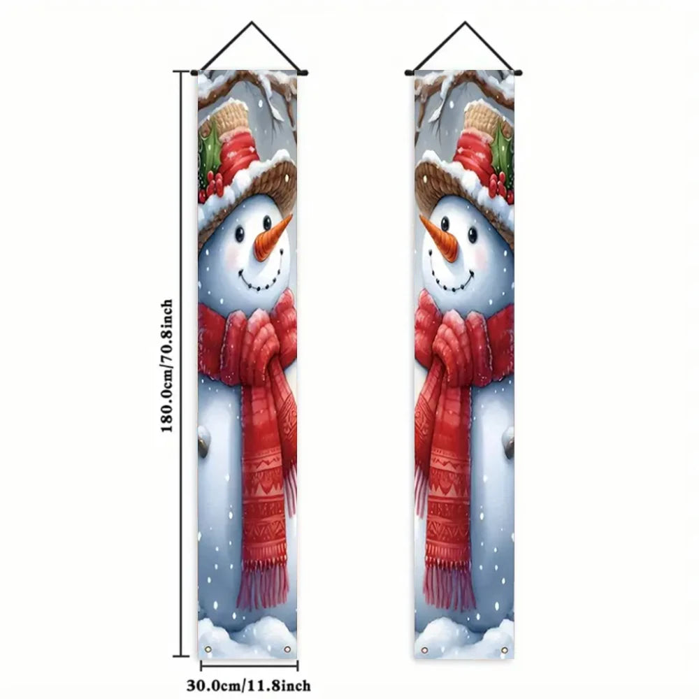 Christmas New Year Decorations Couplet Santa Snowman Door Banner For Home 2025 Xmas Hanging Ornaments Navidad Gift New Year 2026