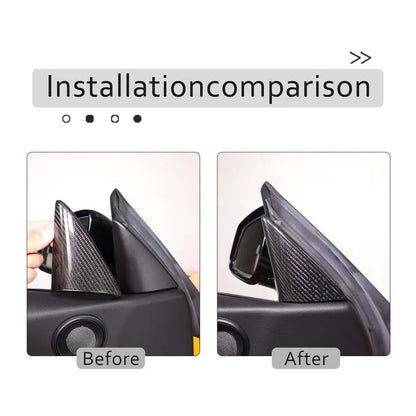 Real Carbon Fiber For Toyota GR Supra A90 2019-2025 Car Interior Door A Pillar Triangle Speaker Cover Decorative Trim Accessorie