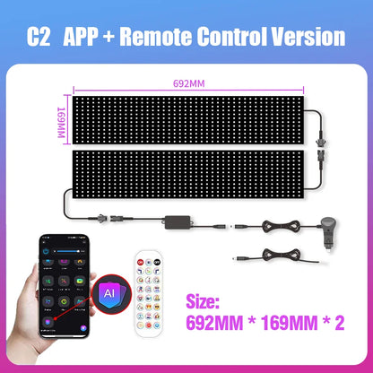 Led Eyes for Truck Led Matrix Panel RGB LED Car Panel DIY Programmable Bluetooth App Control Scrolling Advertising Light