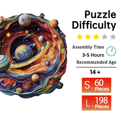 Space Planet Wooden Puzzle, High Difficulty Toys Puzzle, Concentration Training For Adults, Christma Birthday Holiday Gifts