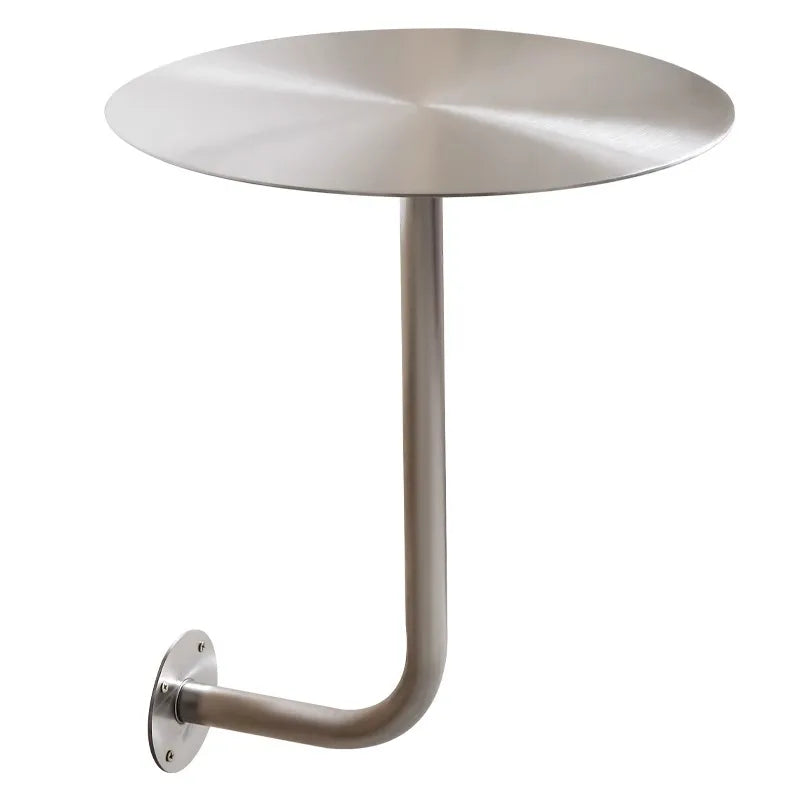 Wall Mounted Floating round Table Stainless Steel Space Saving for Small Living Room Bedroom Coffee Shop Dining Table Design