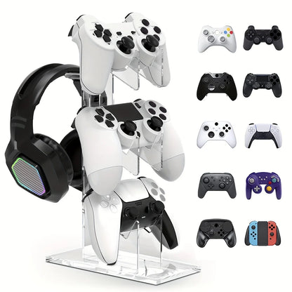 Universal 3-layer controller holder and headphone holder game accessories For PS5 PS4 storage holder black, white, transparent