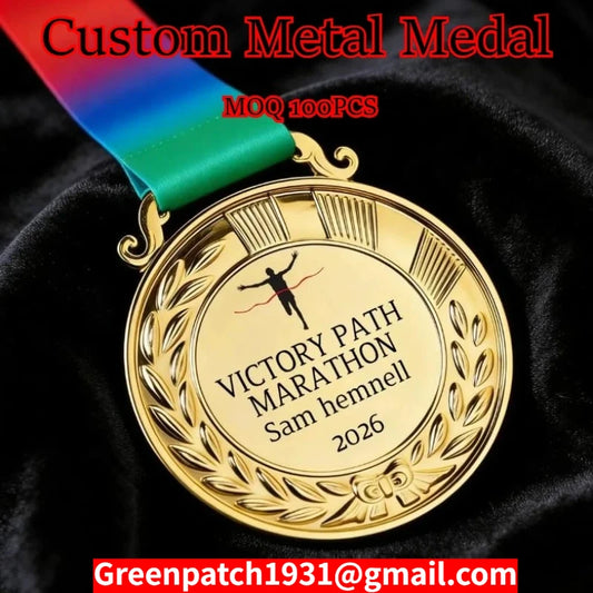 Custom Metal Medal with Ribbon Personalized Award Full Custom Shape Design Engraved Painted Medals MOQ 100PCS