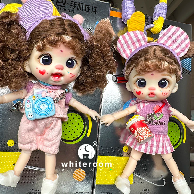 bjd doll Dolls for girls Labbu doll pocket mini blyth girl Doll Barbi cry Baby Rainbow Ball jointed doll Mobile phone Decoration