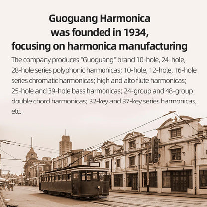 Guoguang 24-Hole 28-Hole Polyphonic Harmonica in C Key for Adults, Beginners, and Students, Entry-Level Performance Instrument, Commemorative Harmonica, Wide-Range Harmonica