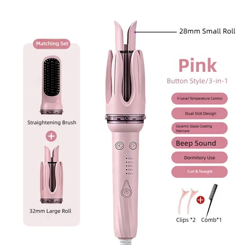 TINSOL 3-in-1 Automatic Curling Iron Large Wave Styling Curler Hair Perm Lazy Dual-Use Curling Iron Multi-Function Styling Tool