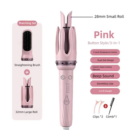 TINSOL 3-in-1 Automatic Curling Iron Large Wave Styling Curler Hair Perm Lazy Dual-Use Curling Iron Multi-Function Styling Tool