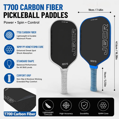 J6CR Pickleball Paddle CFC Carbon Fiber Foam Core Dynamic PowerFlex Rough Surface Power Rebound 5th Gen USAPA Approved