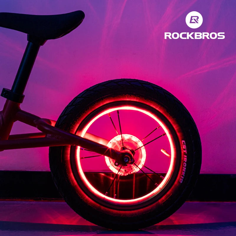 ROCKBROS Bicycle Wheel Light Smart LED Light 1PCS Warning Light 7 Colors MTB Bike Light Vibration Sensing Light Bike Accessories