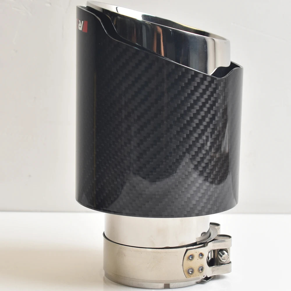 Universal Car Accessories  Stainless Steel Muffler Glossy Tip Slash Cut End Pipe Bevel Edge With VREMUS