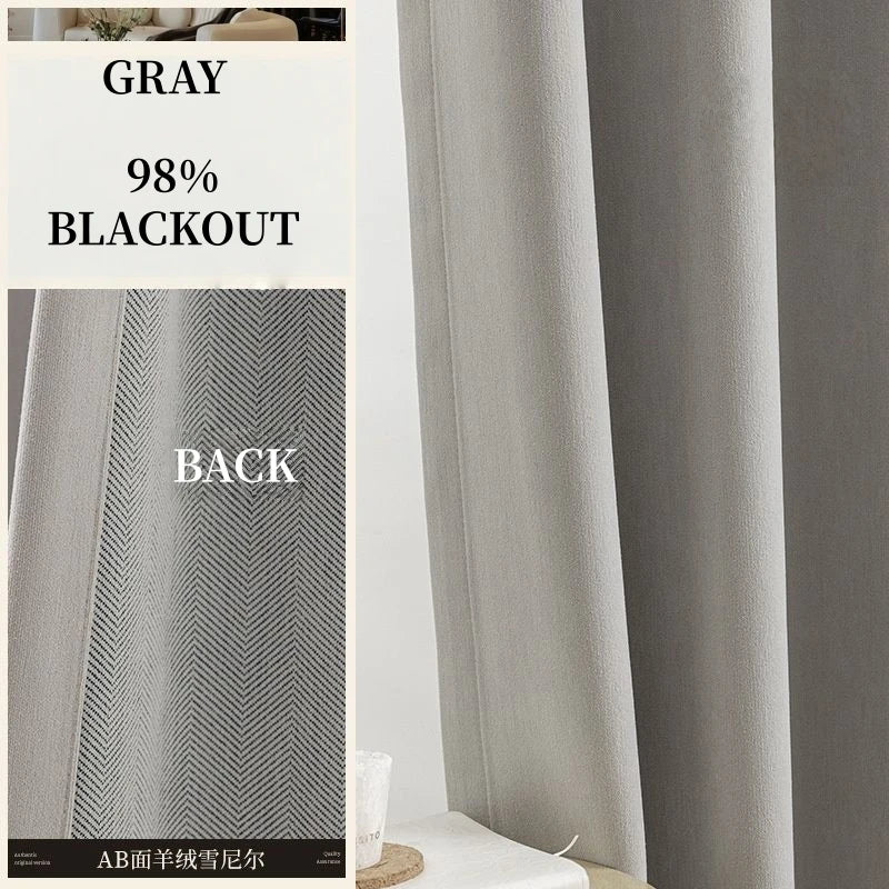 310CM Height Custom Size Chenille Window Curtain Blackout Sound Insulation Curtain For Bedroom Living Room Thickening Curtain