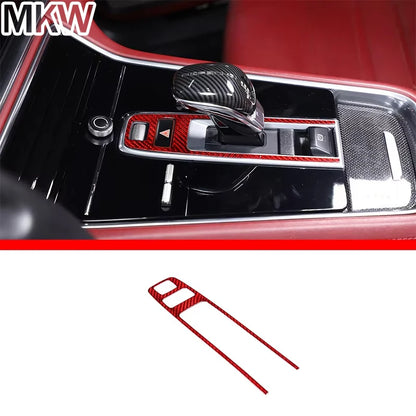 For Porsche Panamera 971 2017-2021 For Cayenne 2018-2023 Real Carbon Fiber Car Center P Button Part Cover Trim Car Accessories