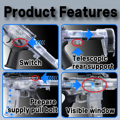 SLR Nylon Electric Gel Ball Blasting Toy Gun, Automatic Splash Ball Blaster, Suitable for Outdoor Shooting Games [No Bullets]