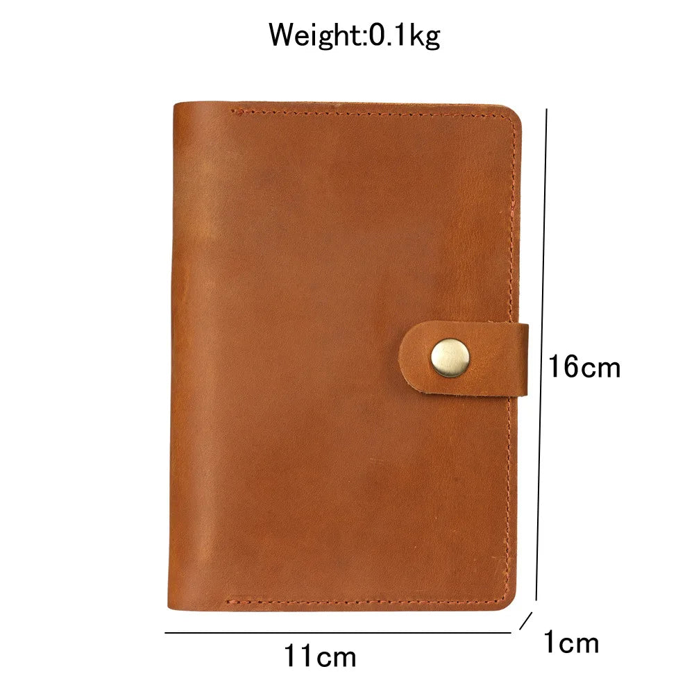 Leather Notebooks Cover for Field Notes, Journal Notepads with Pen Holder for Moleskine Cahier Pocket Notebook (3.5'' x 5.5'')