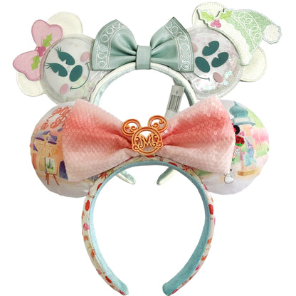 2025 Disney Solid Color Minnie Mouse Ear Headband Large Sequin Hairbands Party Christmas Halloween Cosplay Costume for Girls