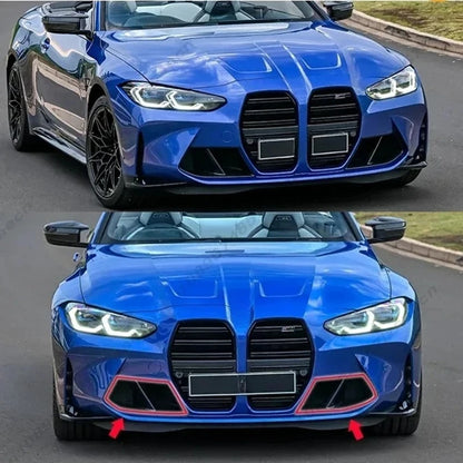For BMW M3 M4 G80 G82 G83 2020-2024 Front Bumper Side Air Vent Trim Fog Light Intake Cover Grille Hood Frame Body Kit Upgrade