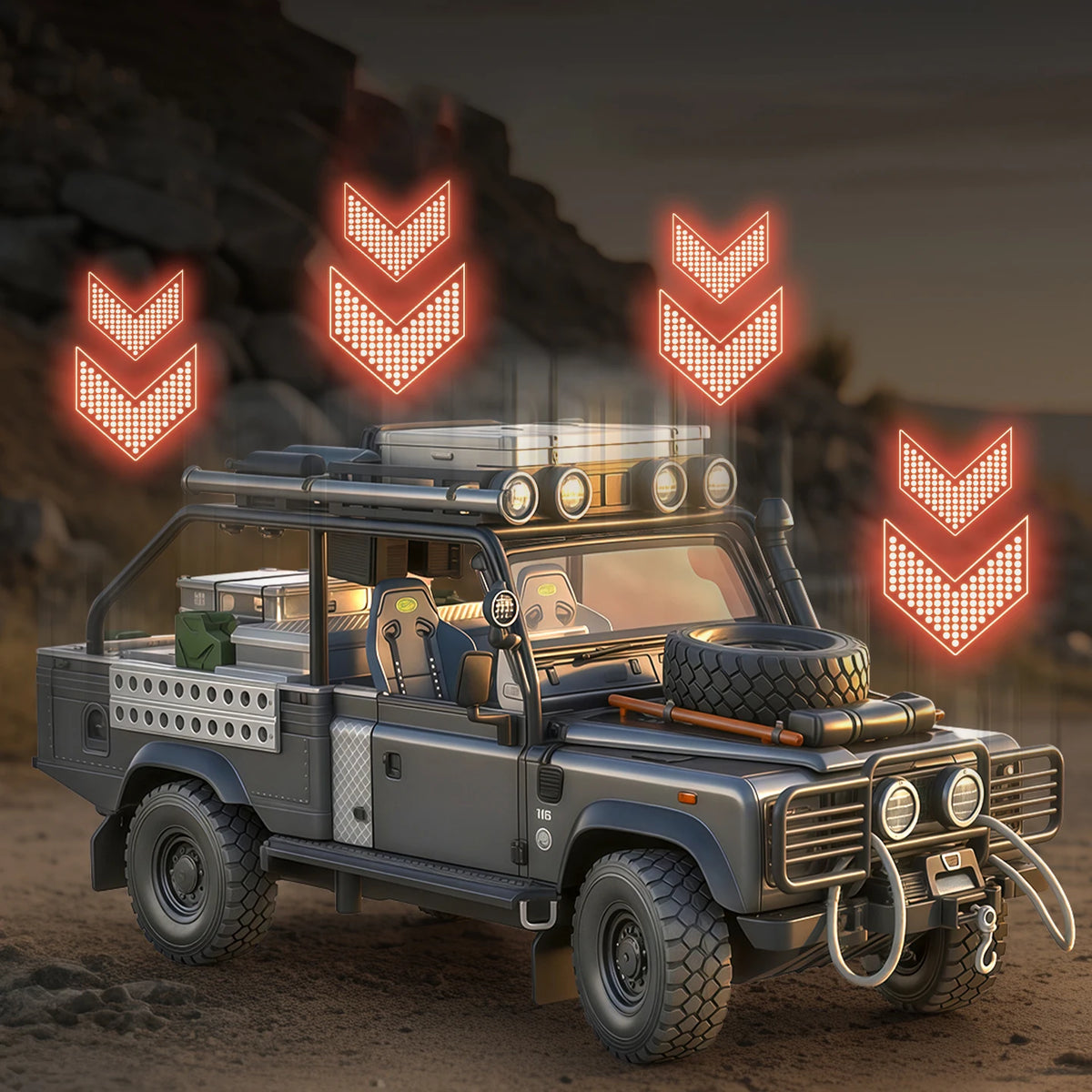 1/24 Land Range Rover Defender 110 Tomb LE Alloy Car Model Diecasts Metal Off-road Vehicles Car Model Sound Light Kids Toys Gift