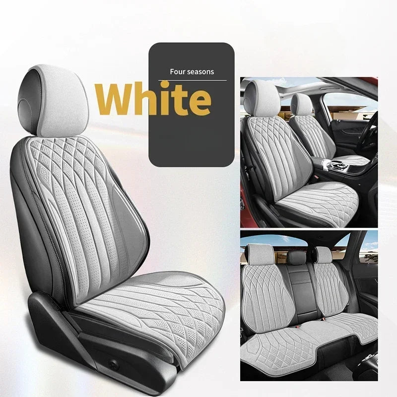 Car Suede Seat Protection Universal Car Seat Cover All Season Breathable Perforated Suede SUV Sedan Seat Cover Latex Cushion